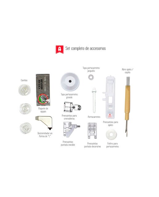 Máquina de coser Alfa Next 100 con mesa de extensión 9