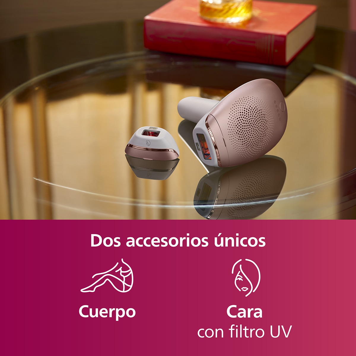 Depiladora IPL Philips Lumea Serie 7000, depilación permanente, luz pulsada, 2 cabezales, cara y cuerpo Blanco-5