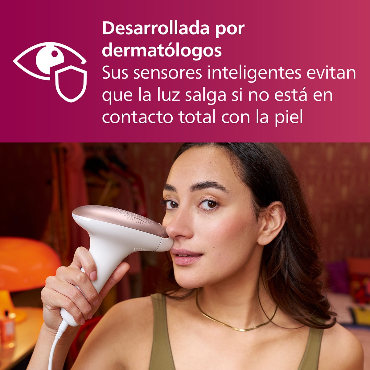 Depiladora IPL Philips Lumea Serie 7000, depilación permanente, luz pulsada, 2 cabezales, cara y cuerpo Blanco-6