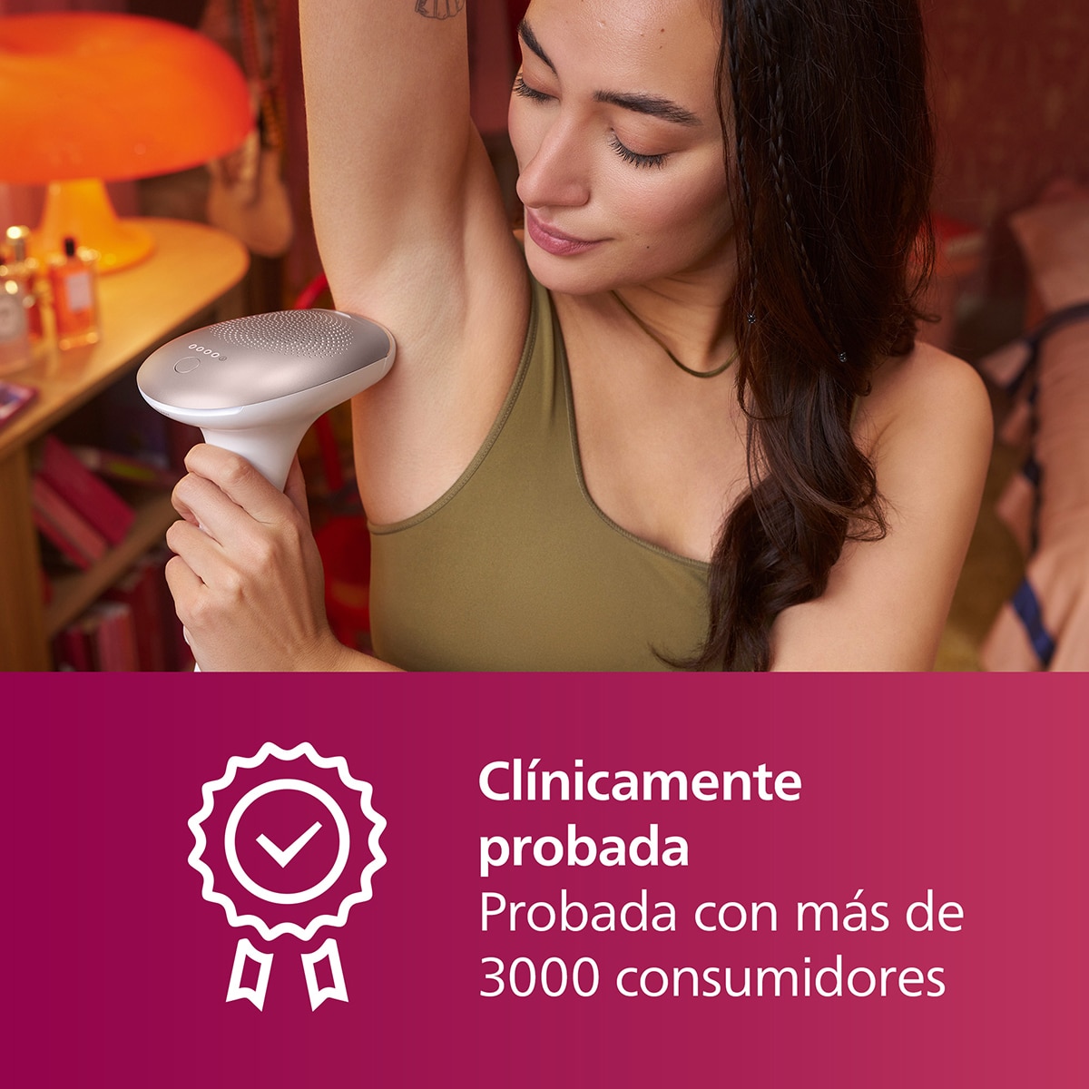 Depiladora IPL Philips Lumea Serie 7000, depilación permanente, luz pulsada, 2 cabezales, cara y cuerpo Blanco-7