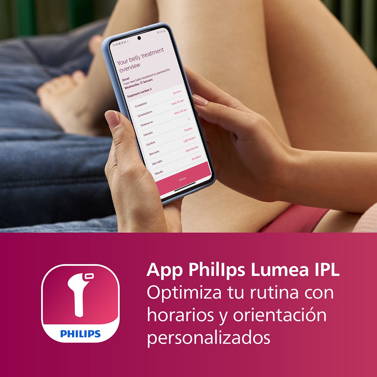 Depiladora IPL Philips Lumea Serie 7000, depilación permanente, luz pulsada, 2 cabezales, cara y cuerpo Blanco-8