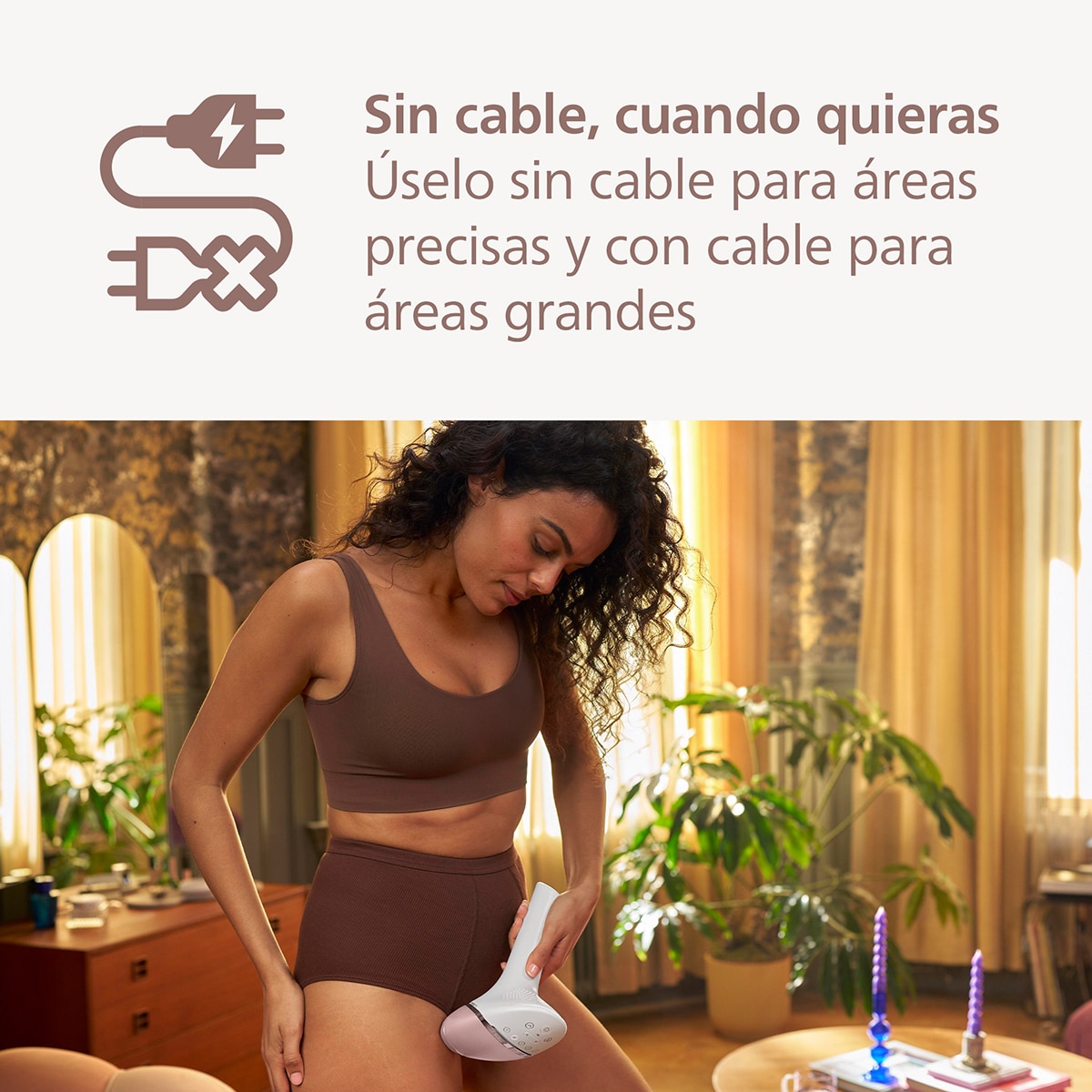 Depiladora IPL Philips Lumea Serie 9000, depilación permanente, uso sin cable, luz pulsada, 3 cabezales, cara y cuerpo, sensor de piel inteligente Blanco-7