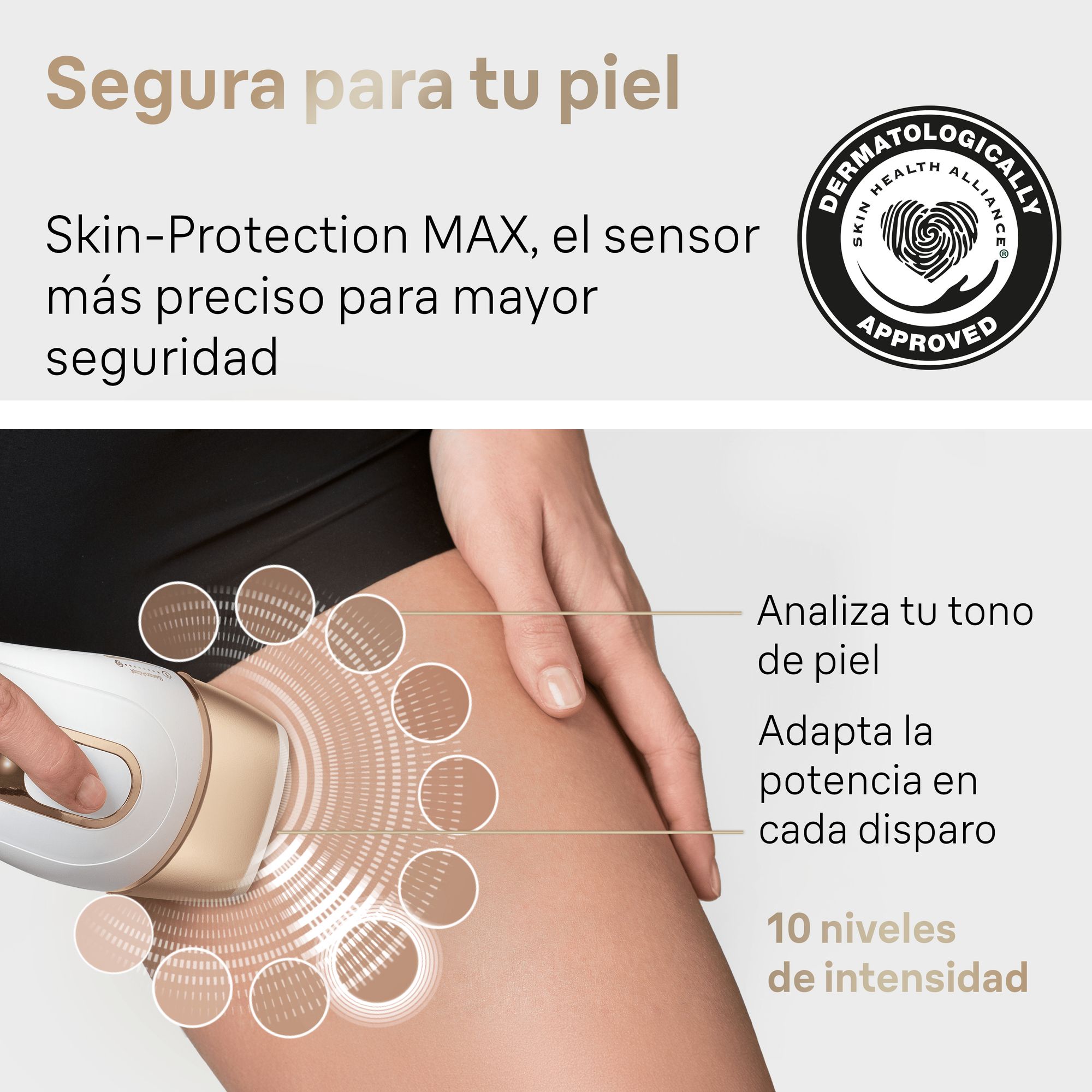 Depiladora De Luz Pulsada Braun Silk-expert Pro 5 PL5154, Reducción Permanente Del Vello Visible En Casa Blanco / Dorado-5