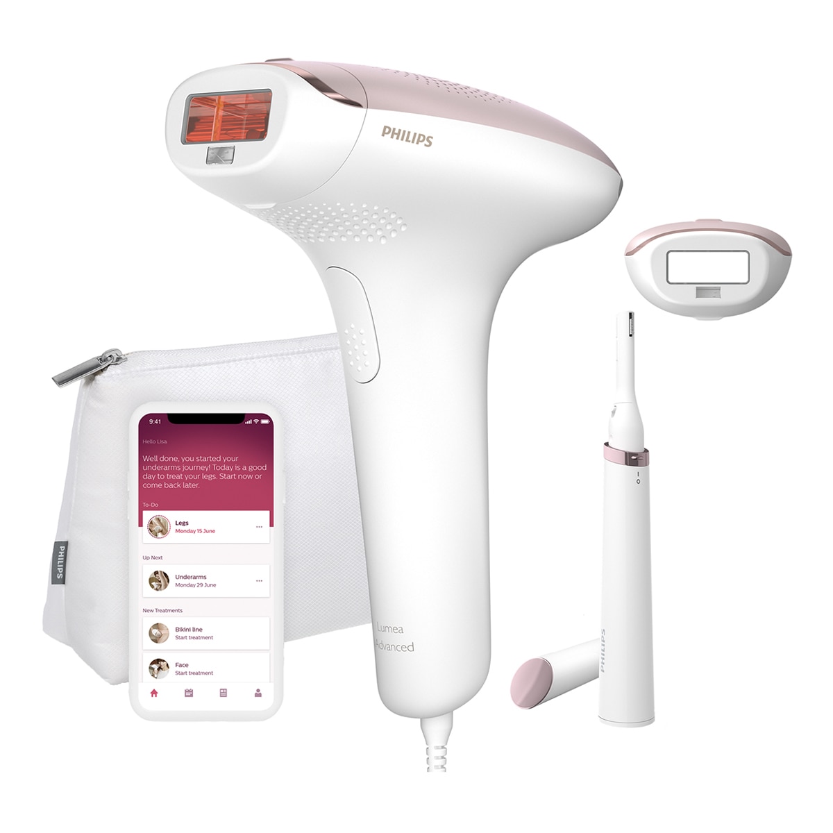 Depiladora IPL Philips Lumea Serie 7000, depilación permanente, luz pulsada, 1 cabezal, cuerpo Blanco-1