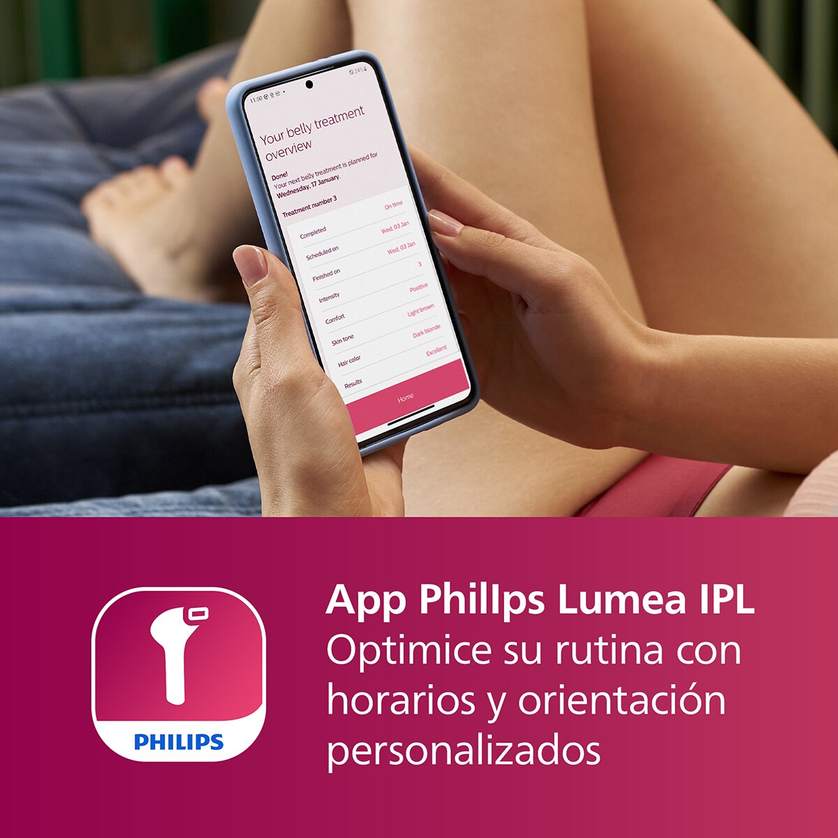 Depiladora IPL Philips Lumea Serie 7000, depilación permanente, luz pulsada, 1 cabezal, cuerpo Blanco-10