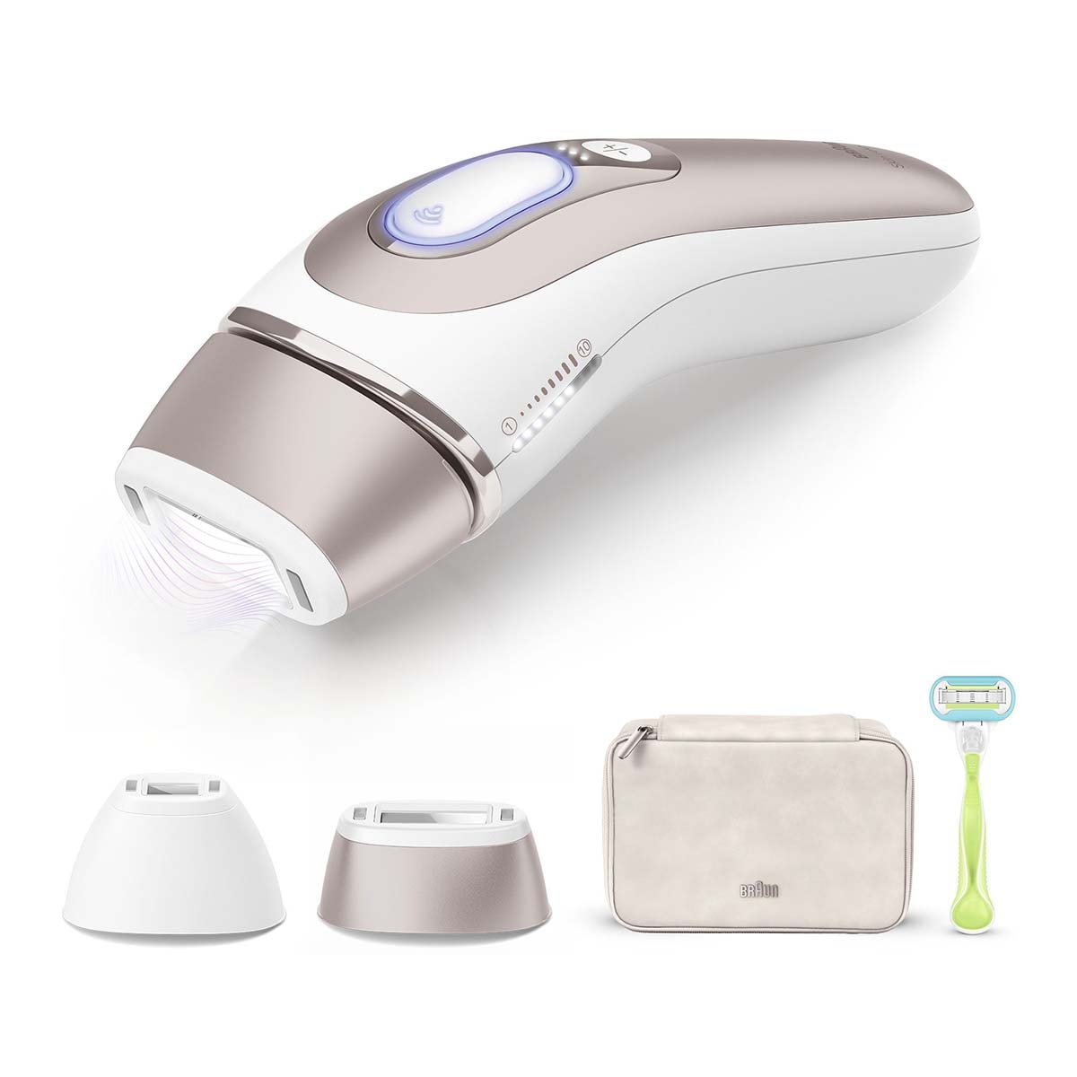 Depiladora IPL para mujer Braun Skin i·expert Smart IPL PL7147 para cuerpo y cara, 2 cabezales Blanco-1