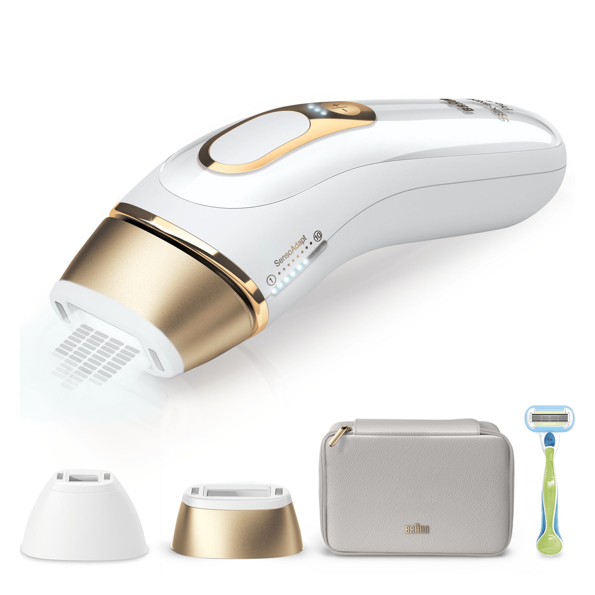 Depiladora IPL para mujer Braun Silk-expert Pro 5 PL5152 para cuerpo y cara, 2 cabezales Blanco / Dorado-2