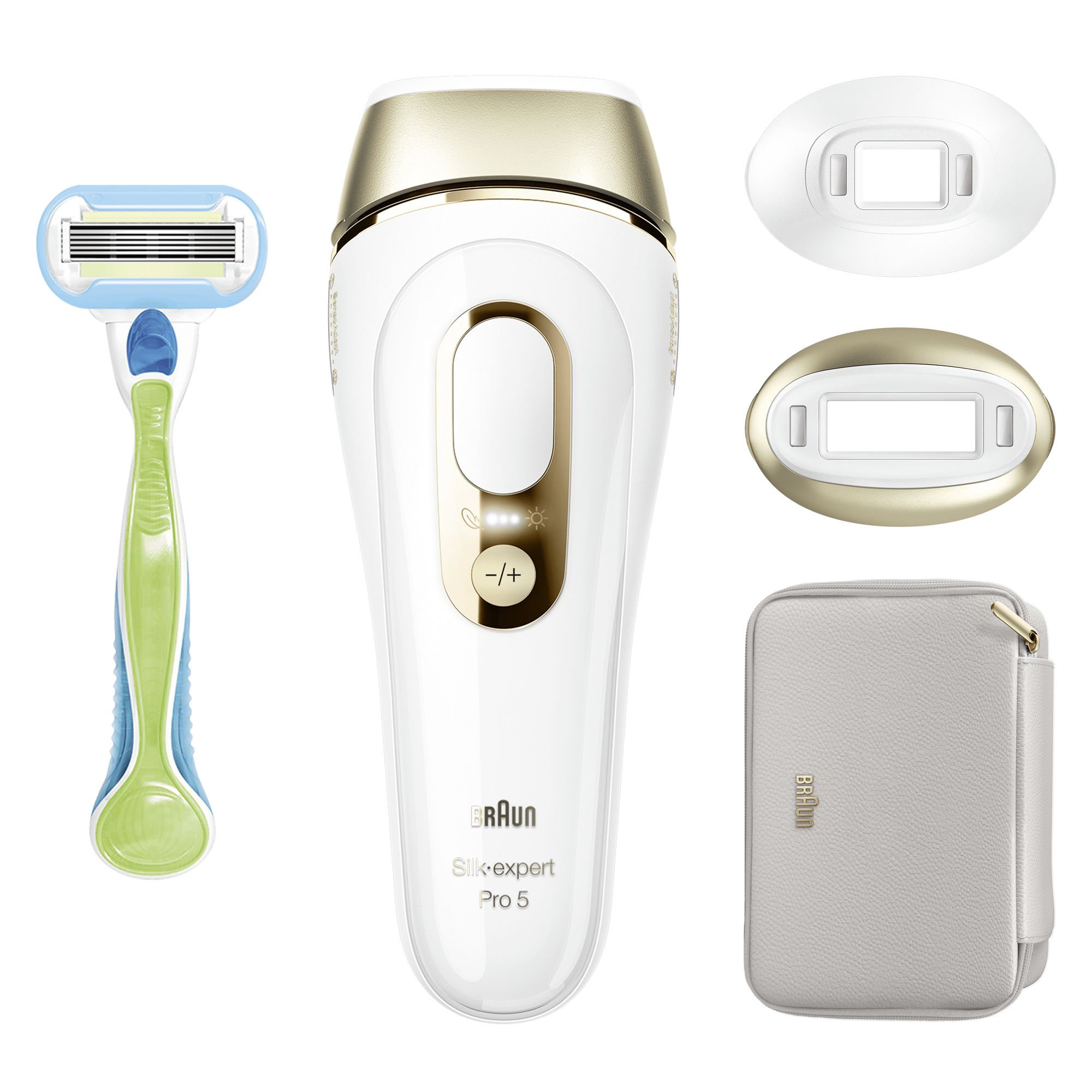 Depiladora IPL para mujer Braun Silk-expert Pro 5 PL5152 para cuerpo y cara, 2 cabezales Blanco / Dorado-3