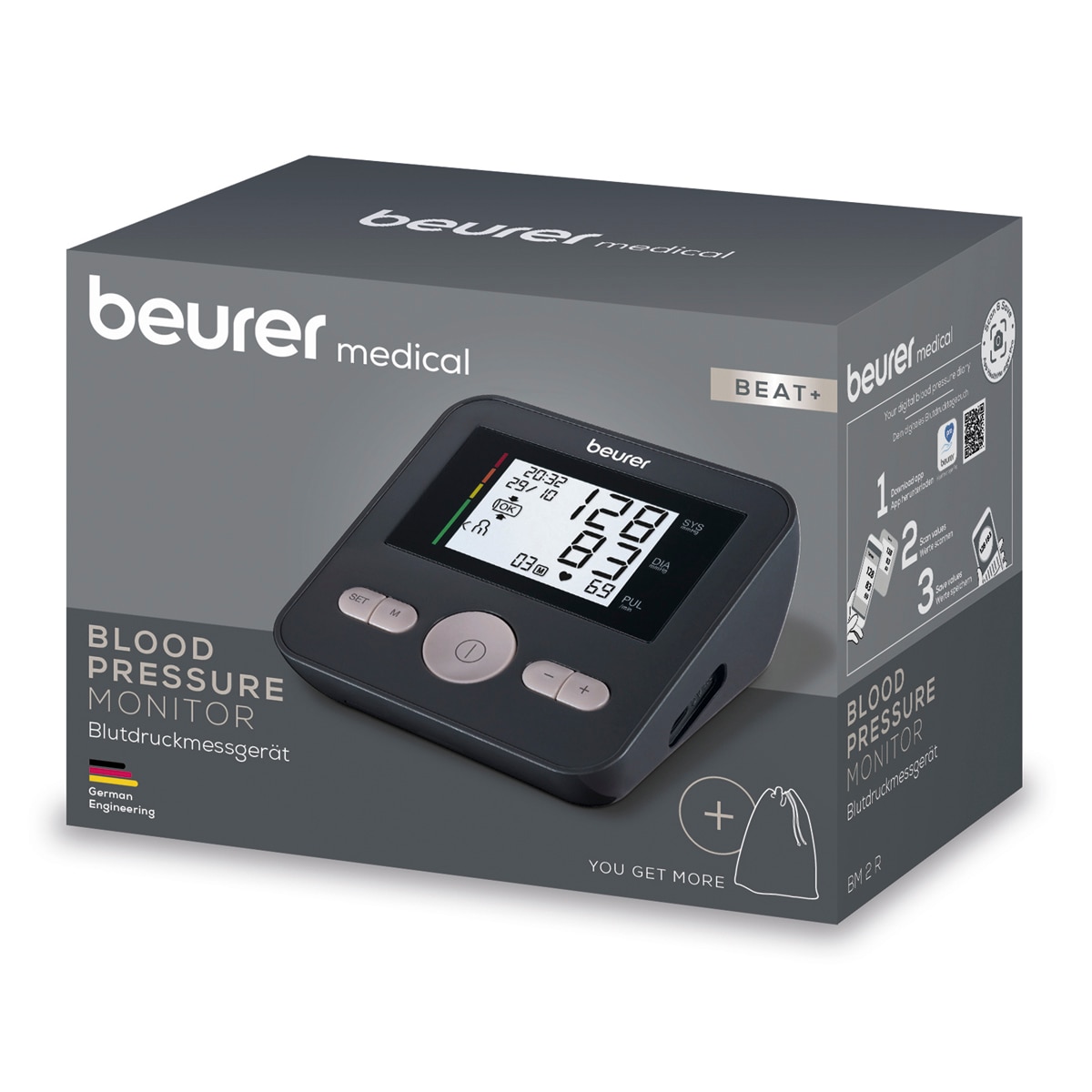 Tensiómetro de brazo Beurer BM2R BEAT+ Gris marengo-3