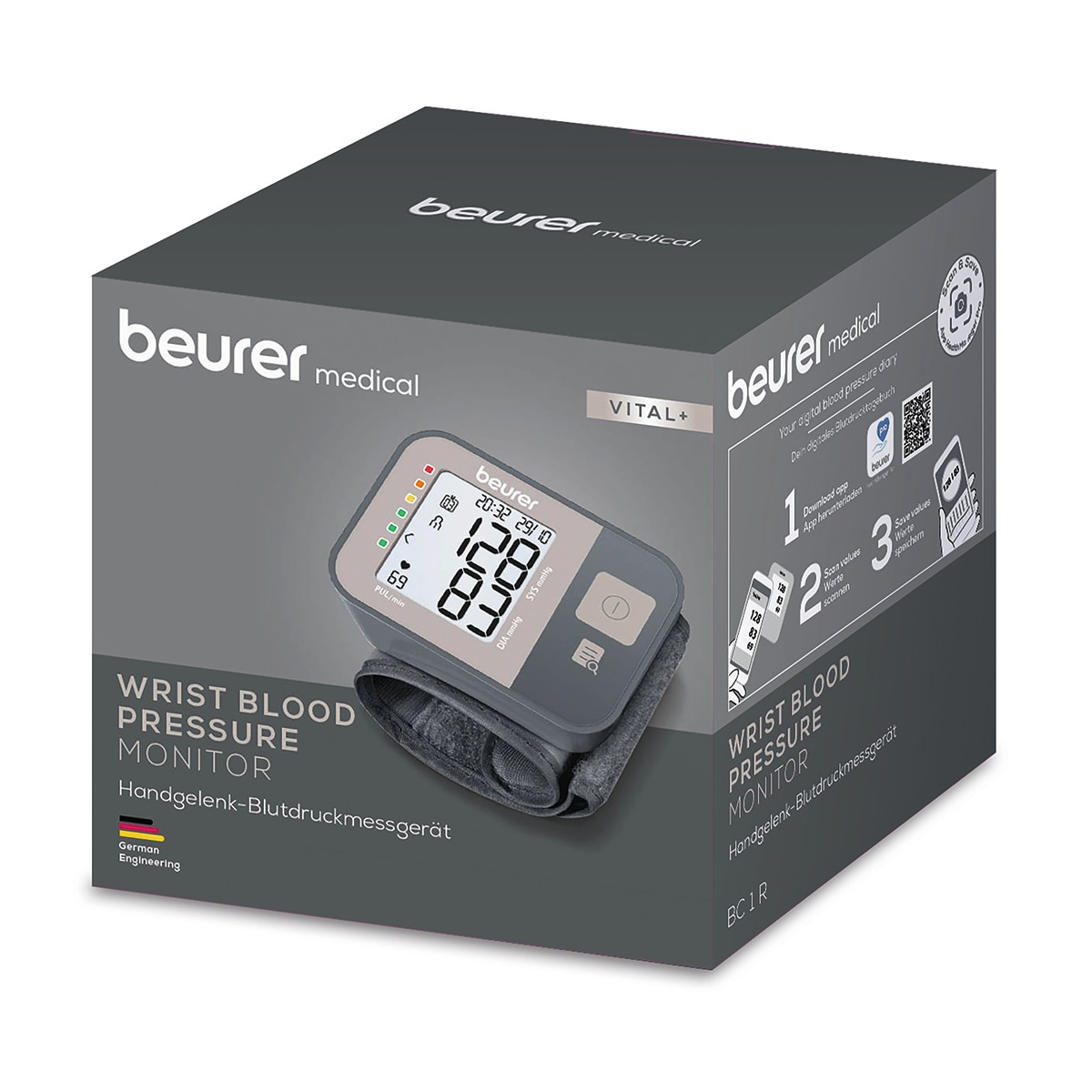 Tensiómetro de muñeca Beurer BC1R VITAL+ Gris Antracita-4