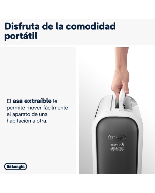 Deshumidificador De'Longhi Tasciugo AriaDry Light DNS65 silencioso bajo consumo Blanco / Gris-5