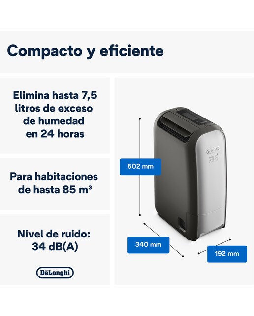 Deshumidificador De'Longhi Tasciugo Aria Dry Light DNS80 silencioso con ionizador Negro-2