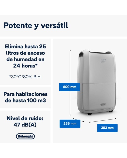 Deshumidificador De'Longhi DDSX225 con doble filtración Blanco-3