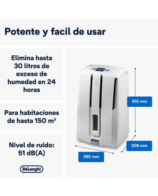 Deshumidificador De'Longhi DD230P 30 l/24 h Blanco-2