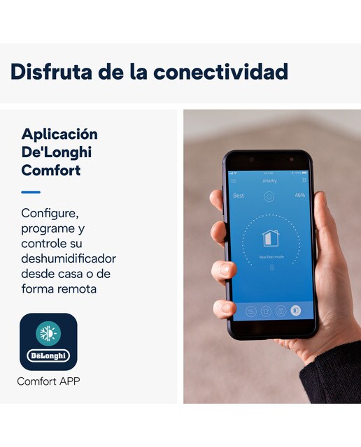 Deshumidificador y purificador De'Longhi DDSX 220WFA Gris-4