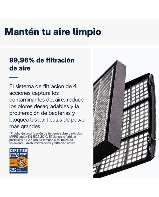 Deshumidificador y purificador De'Longhi DDSX 220WFA Gris-6