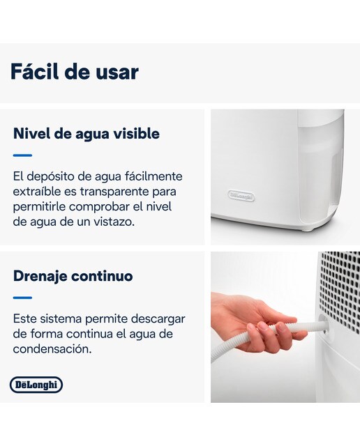 Deshumidificador De'Longhi Tasciugo AriaDry DEX210SF con nivel de ruido reducido Blanco-5
