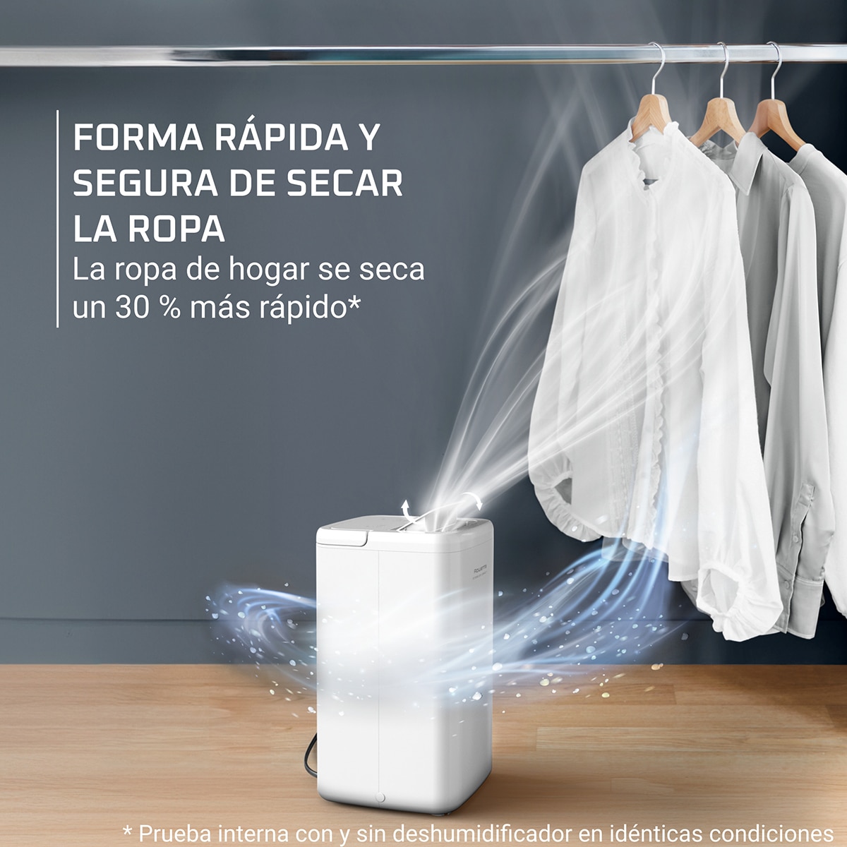 Deshumidificador Rowenta Extreme Dry Compact elimina hasta 14 litros de humedad al día, Cobertura 40 m2, 40db, DH525 Blanco-6