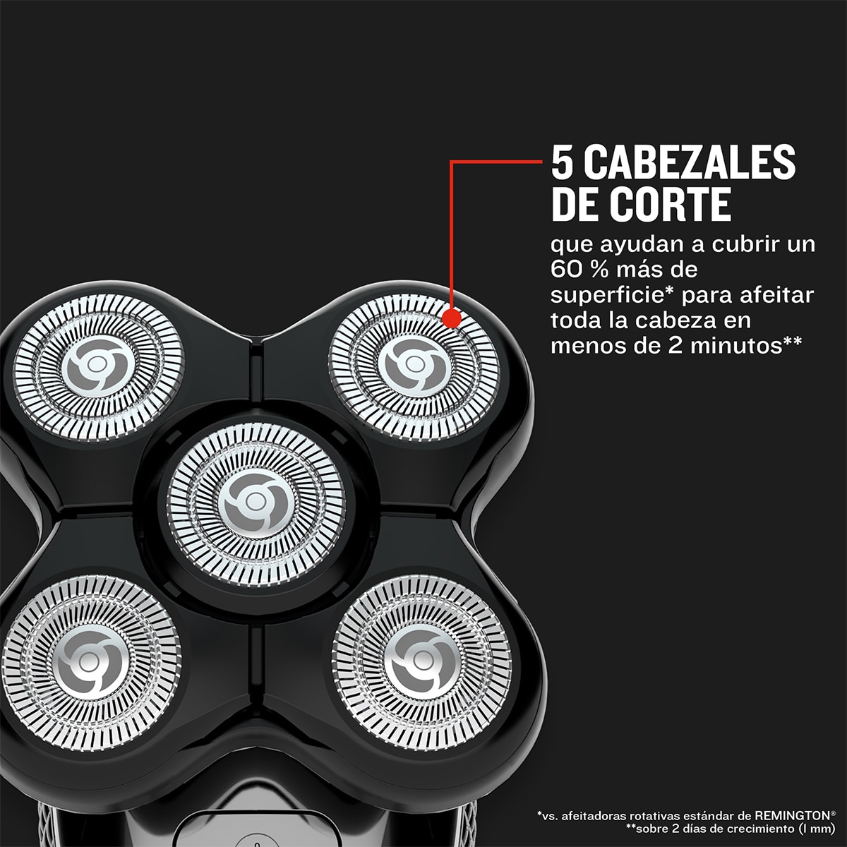 Imagen 4 de Afeitadora para la Cabeza Remington Ultimate Series RX5 con 5 cabezales rotativos y autonomía de 50 min