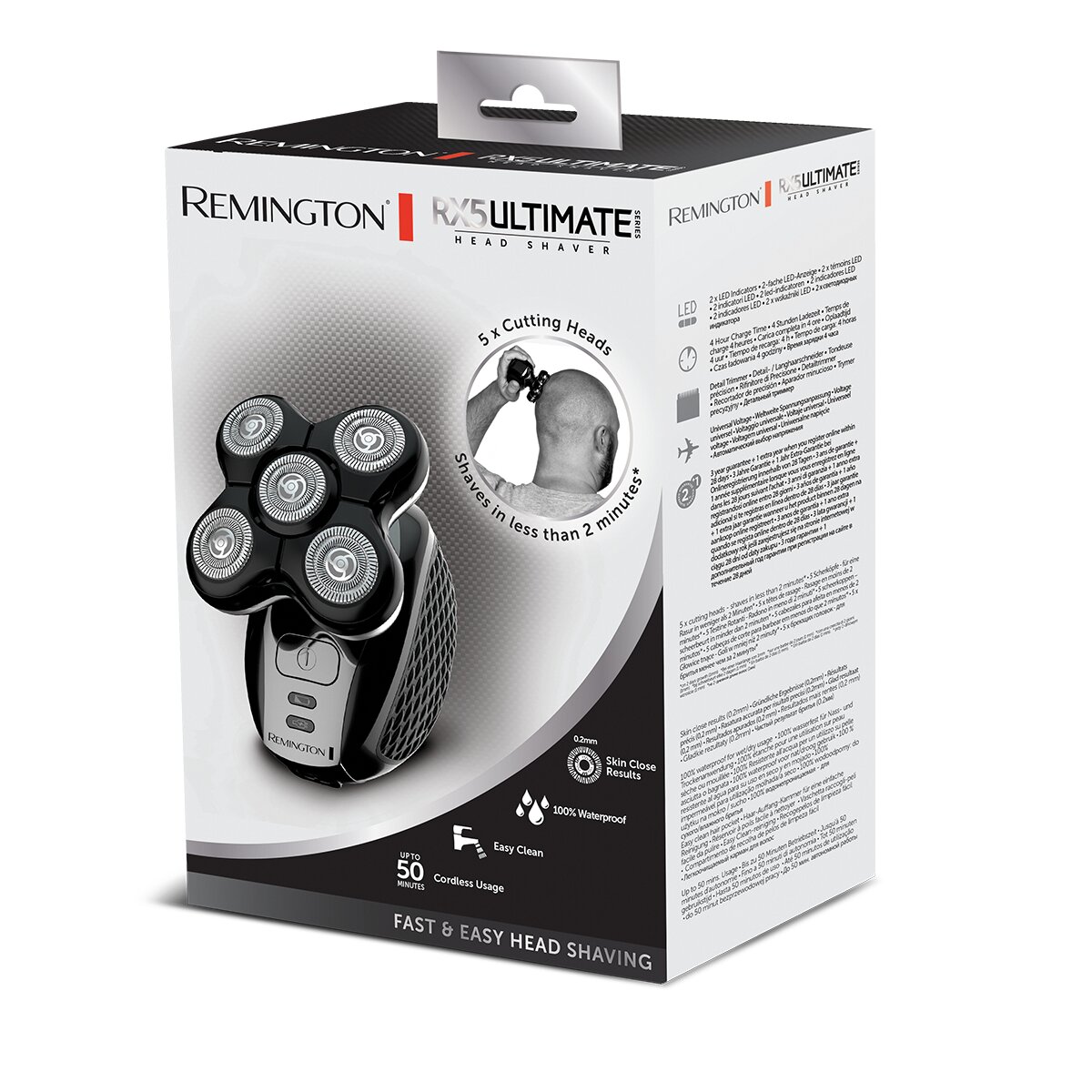Imagen 5 de Afeitadora para la Cabeza Remington Ultimate Series RX5 con 5 cabezales rotativos y autonomía de 50 min