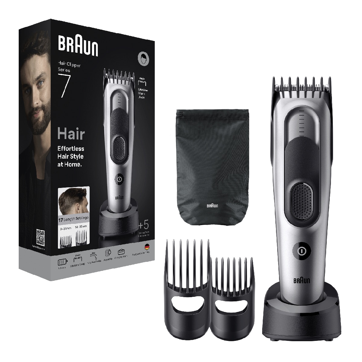 Cortapelos Braun Series 7 HC7590 + 5 accesorios Negro / Gris-3