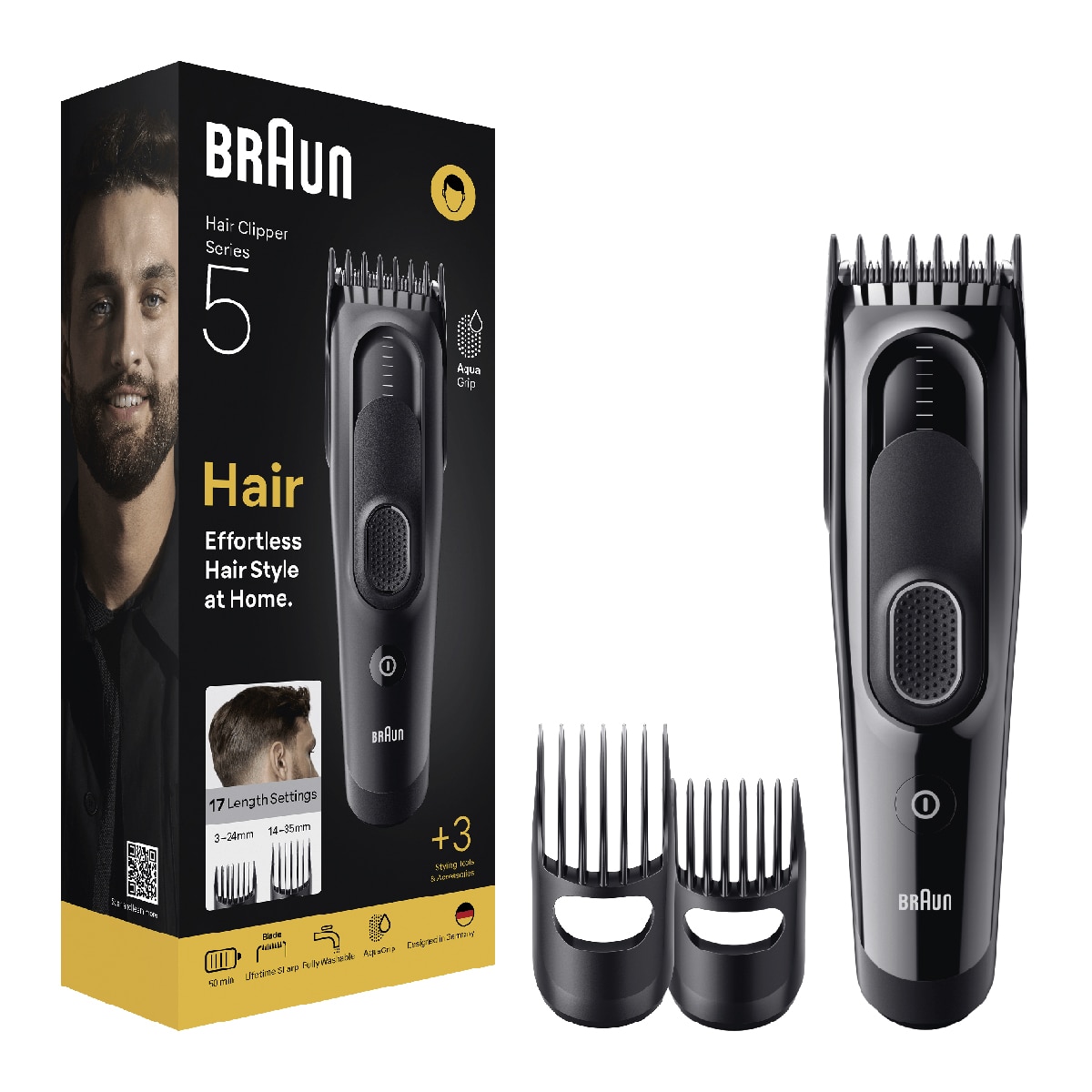 Cortapelos Braun Series 5 HC5530 + 3 accesorios Negro-3