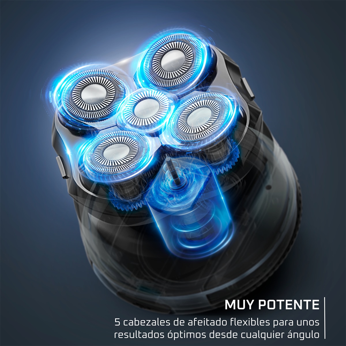 Afeitadora de cabeza Rowenta Skull Shaver con revestimiento de titanio Azul / Negro-3