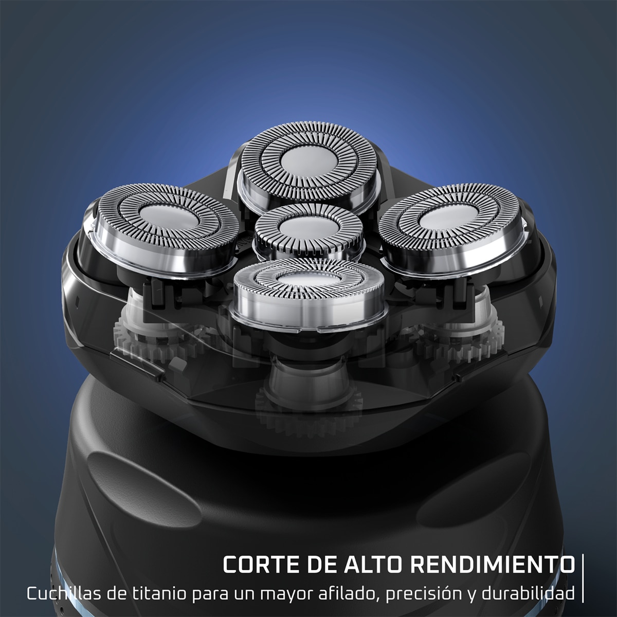 Afeitadora de cabeza Rowenta Skull Shaver con revestimiento de titanio Azul / Negro-4