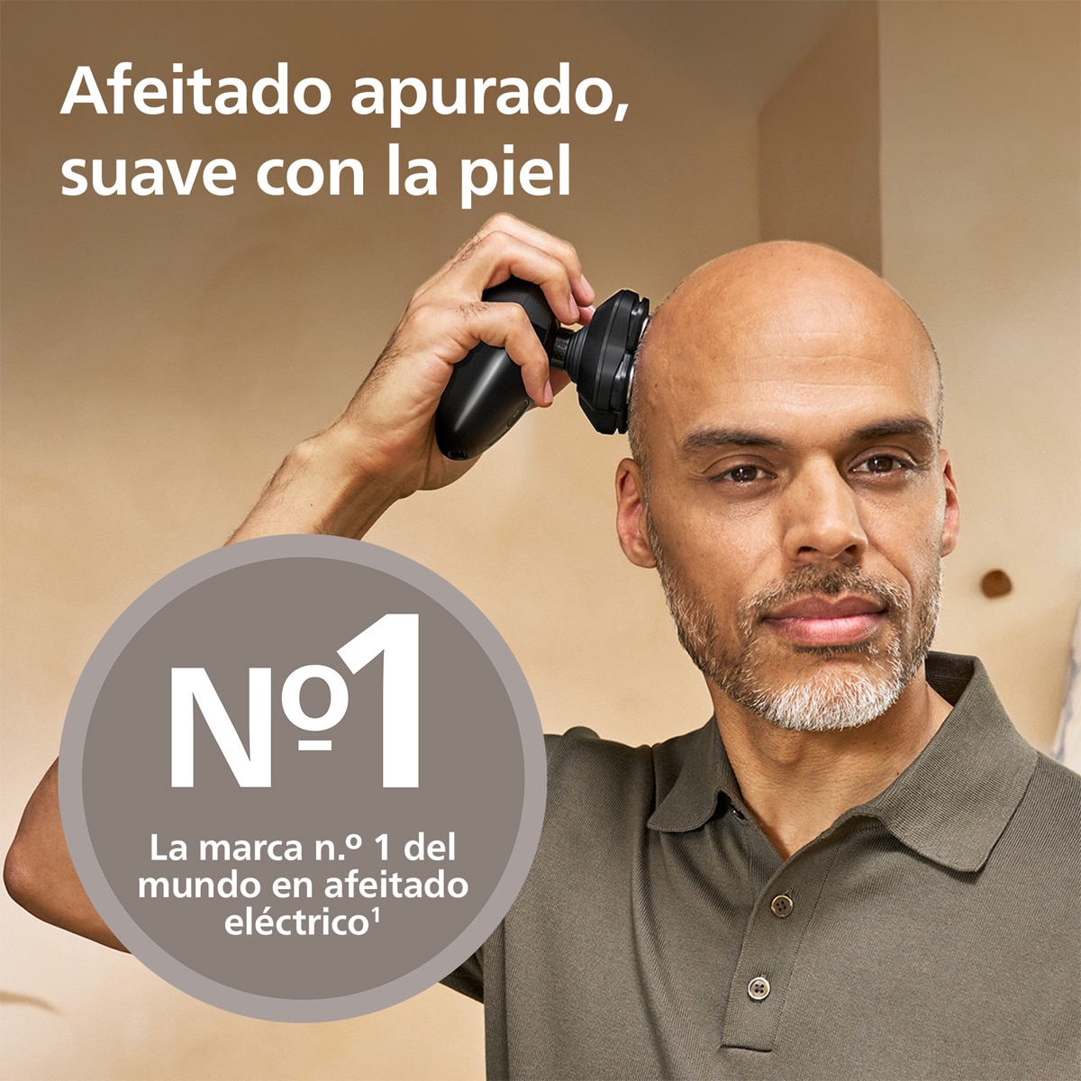Afeitadora para la cabeza Philips Pro 5000, cabezal flexible 360, 60 min autonomía Negro-2