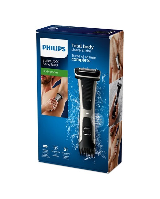 Afeitadora corporal Philips Bodygroom BG7025/15 recorta y afeita el cuerpo - Cromado / Negro Cromado / Negro-8