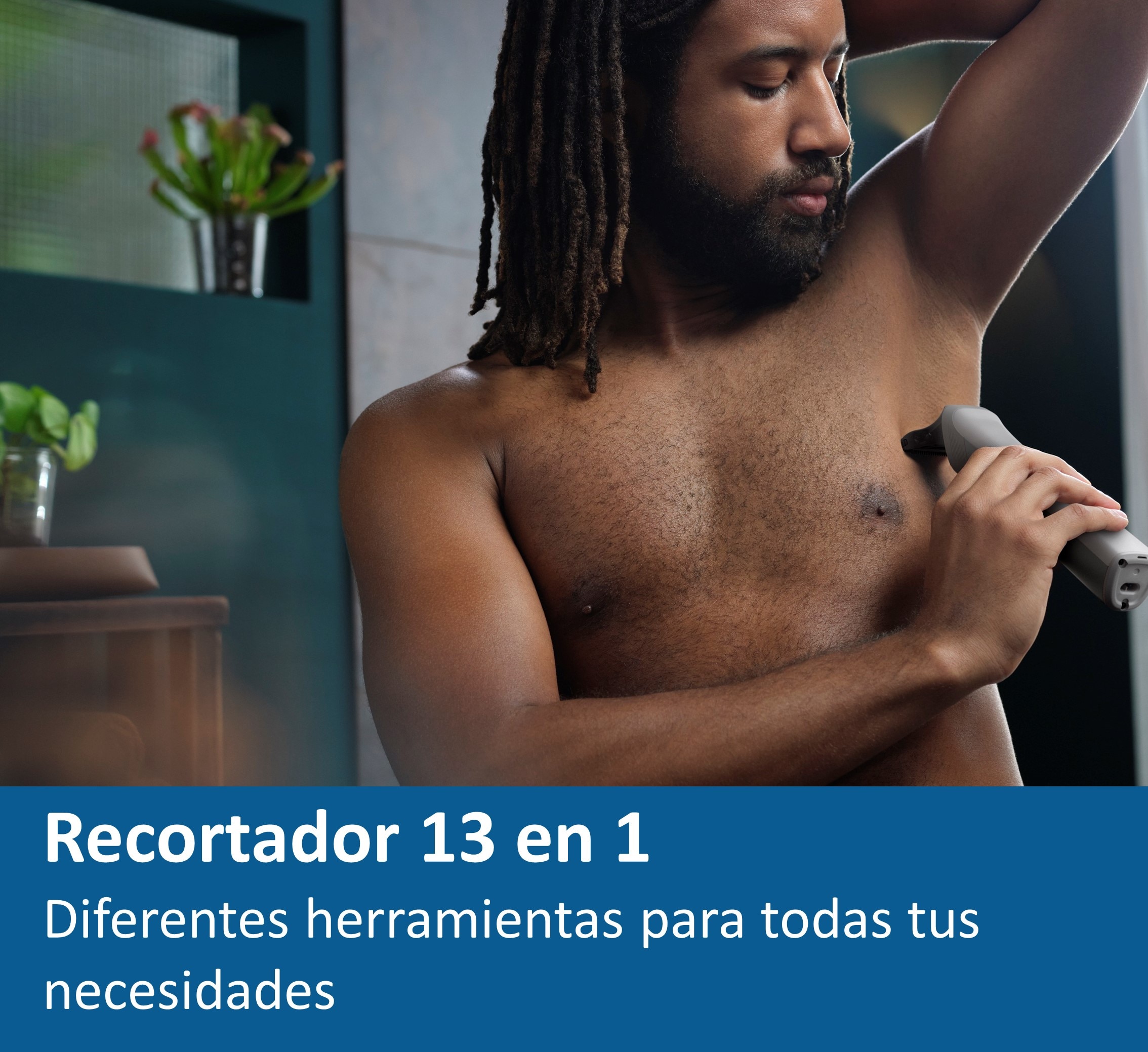 Recortadora 13 en 1 Philips Serie 7000, barba, cuerpo y cortapelos, multibarbero todo en 1, uso en seco y mojado, 120 min autonomía, con peine guía 3