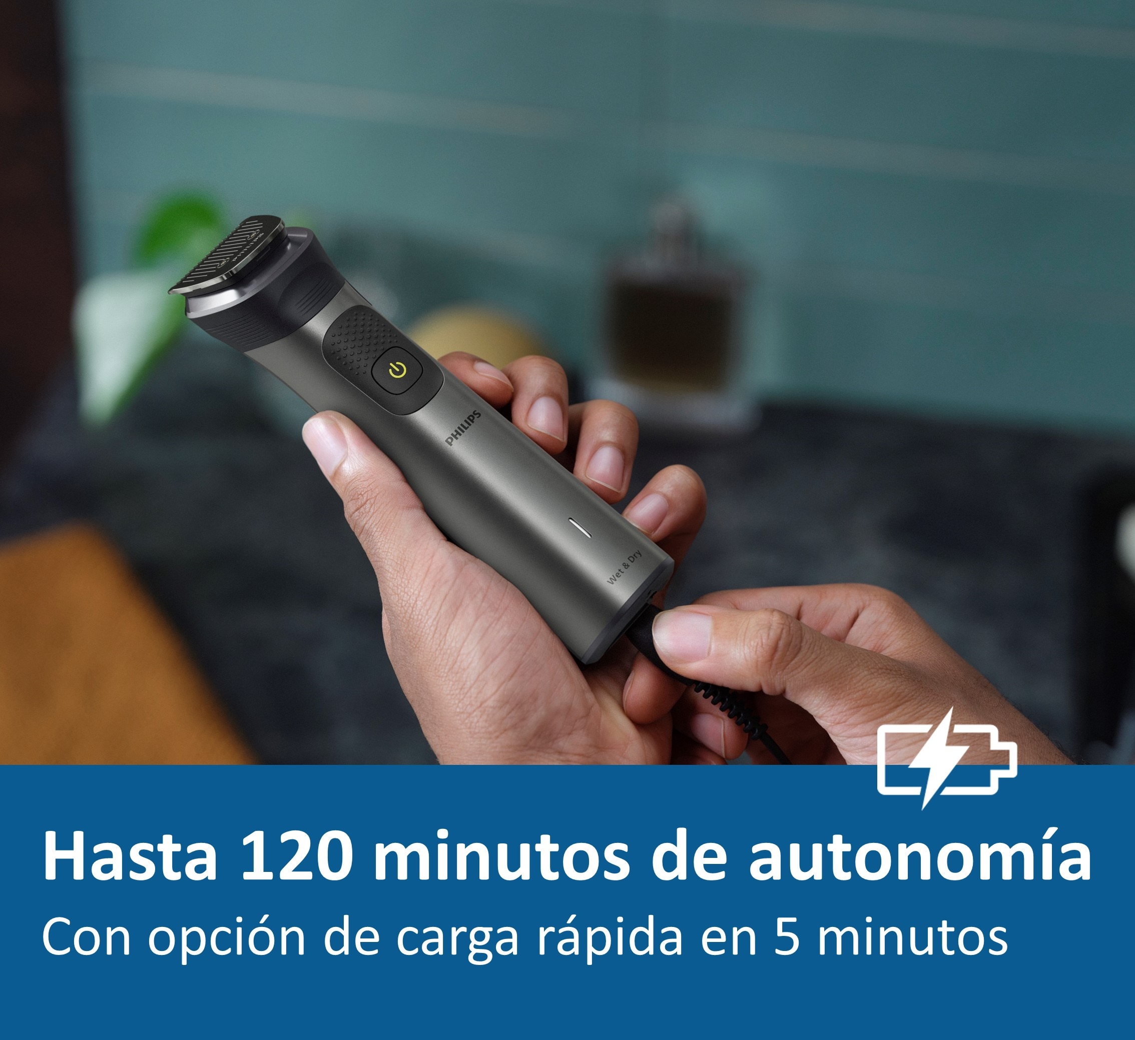 Recortadora 13 en 1 Philips Serie 7000, barba, cuerpo y cortapelos, multibarbero todo en 1, uso en seco y mojado, 120 min autonomía, con peine guía 9