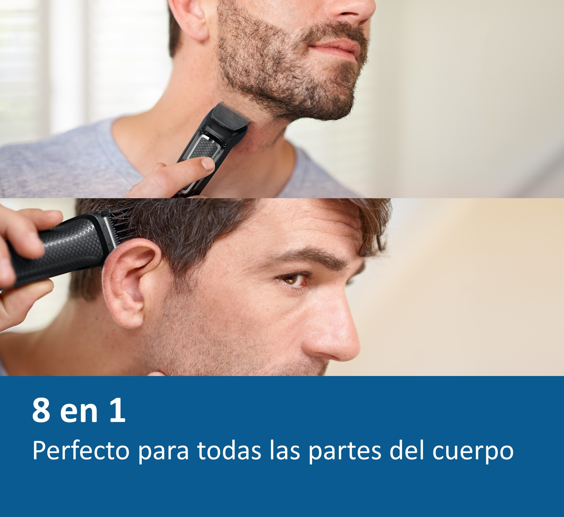 Recortadora 8 en 1 Philips Serie 3000, barbero y cortapelos, multibarbero todo en 1, uso en seco y mojado, 60 min autonomía 3