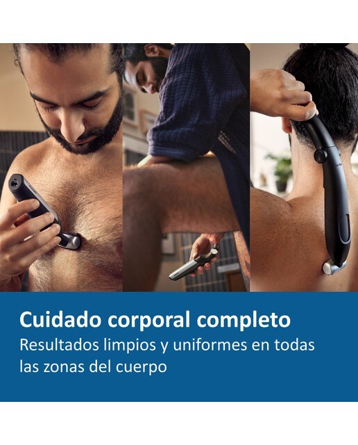 Afeitadora corporal Philips Serie 5000, recorta y afeita, con accesorio para la espalda, uso en seco y húmedo, 60 min de autonomía 5