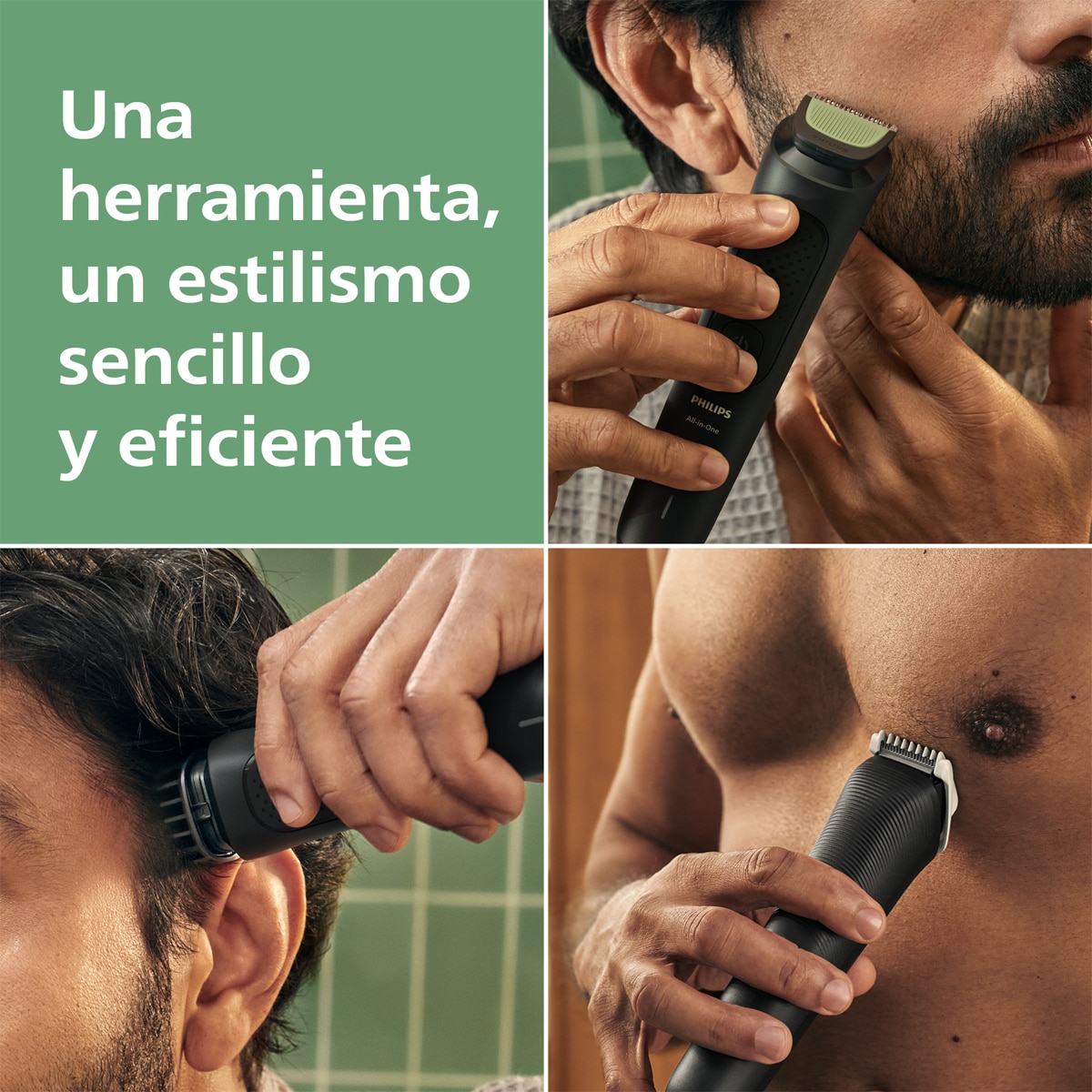 Recortadora 7 en 1 Philips Serie 3000, para barba, pelo y cuerpo, 70 min autonomía Negro-2