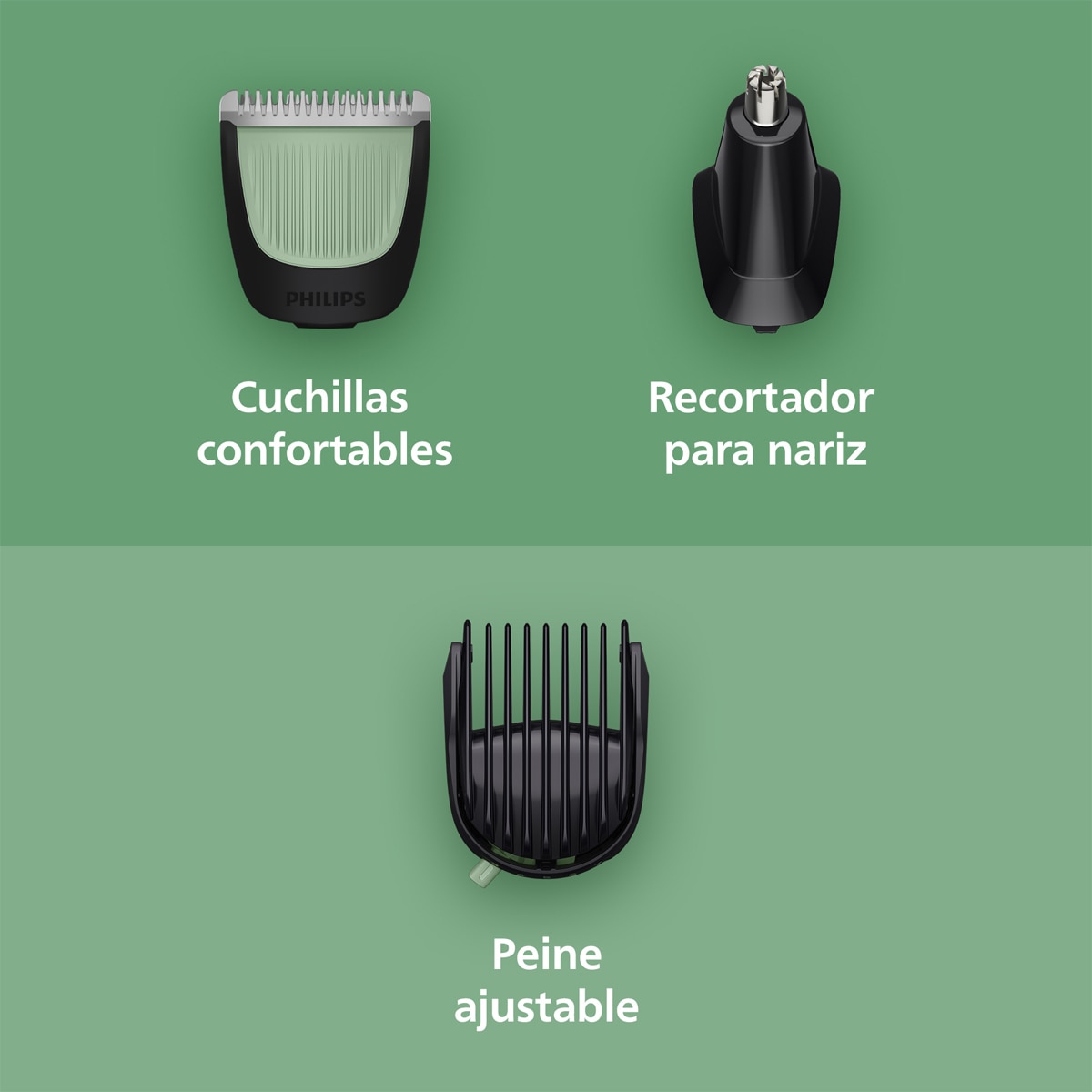Recortadora 7 en 1 Philips Serie 3000, para barba, pelo y cuerpo, 70 min autonomía Negro-4