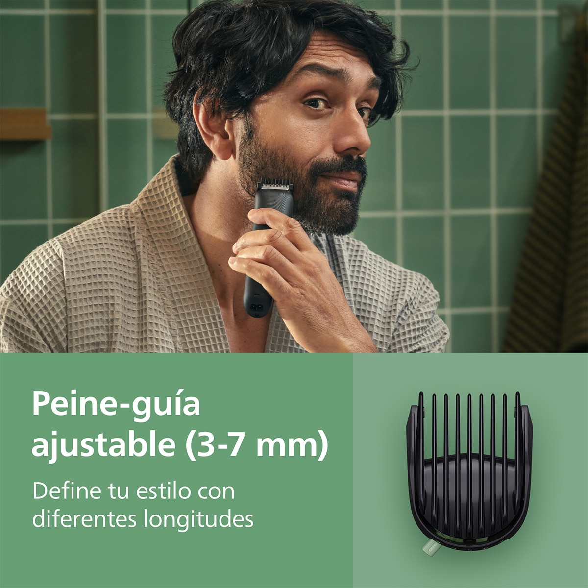 Recortadora 7 en 1 Philips Serie 3000, para barba, pelo y cuerpo, 70 min autonomía Negro-5