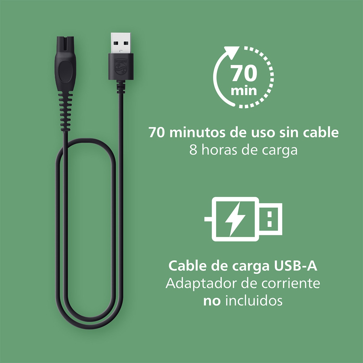 Recortadora 7 en 1 Philips Serie 3000, para barba, pelo y cuerpo, 70 min autonomía Negro-7