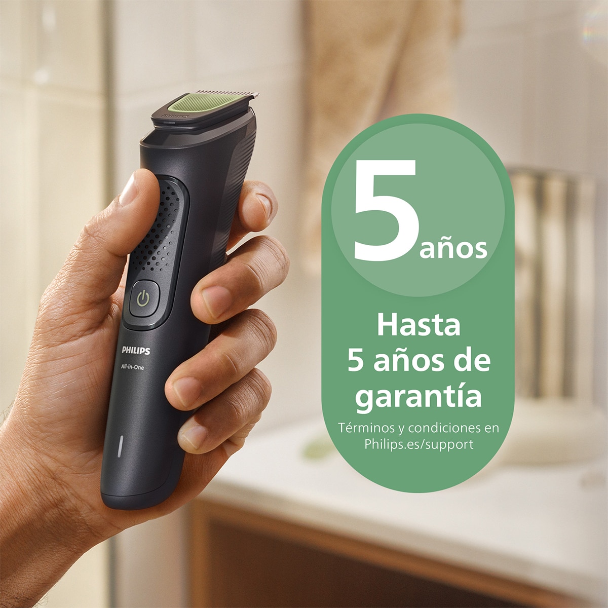Recortadora 7 en 1 Philips Serie 3000, para barba, pelo y cuerpo, 70 min autonomía Negro-9