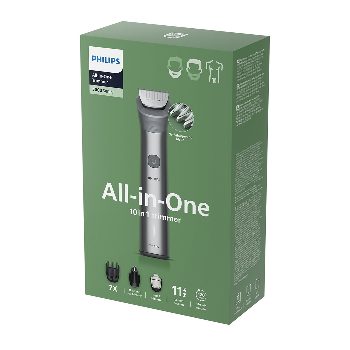 Recortador Todo-en-uno Philips Serie 5000, MG5921/15, 10-en-1 - Gris Gris-8