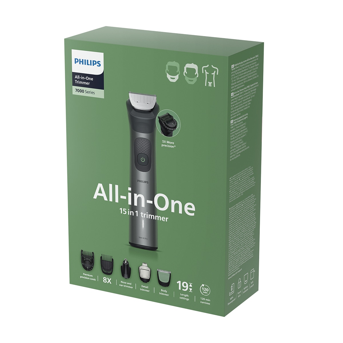 Recortador Todo-en-uno Philips Series 7000, MG7921/15, 15-en-1 - Gris Gris-8