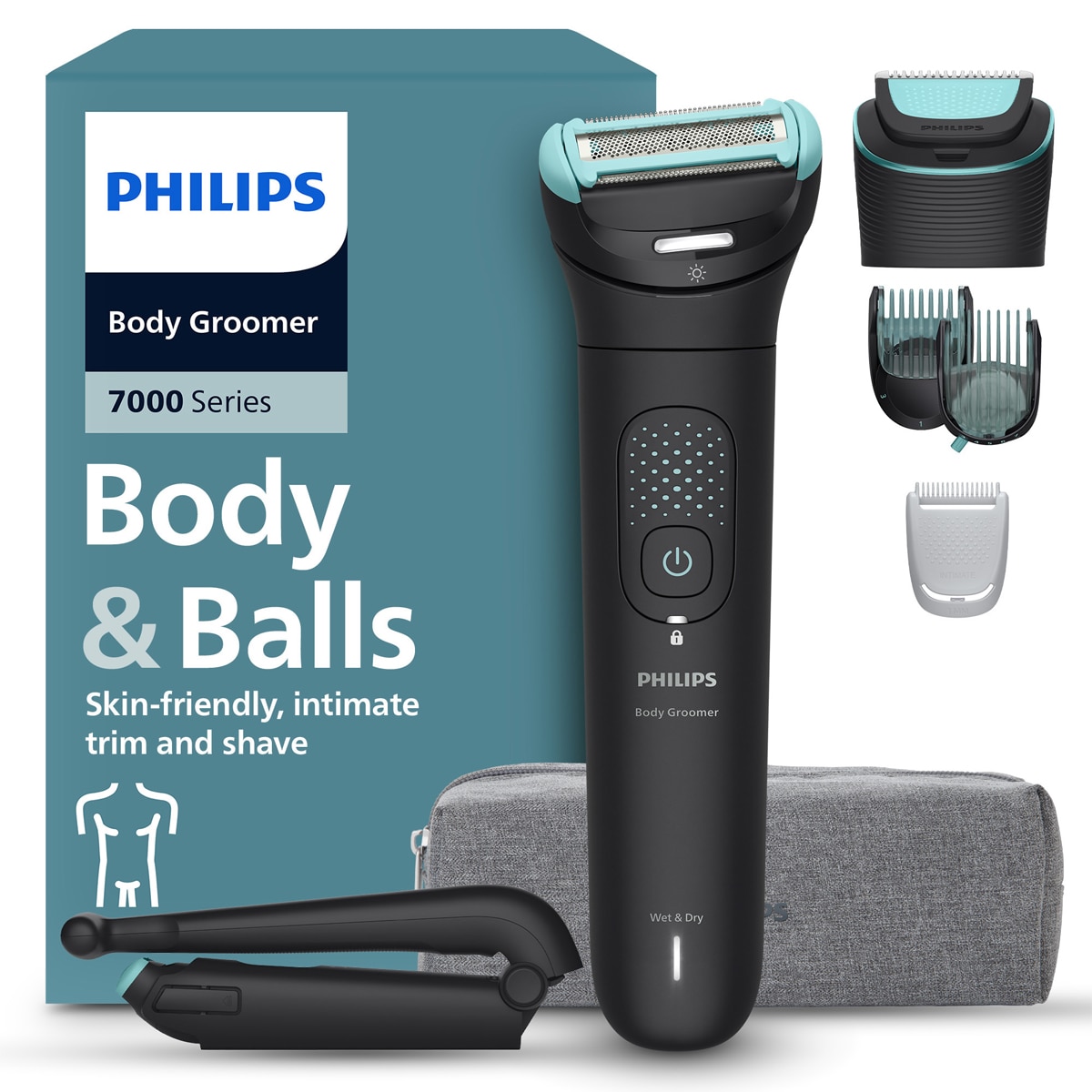 Aparador Corporal Philips Série 7000, BG7480/15, com Sistema de Corte Triple Protect Preto-2