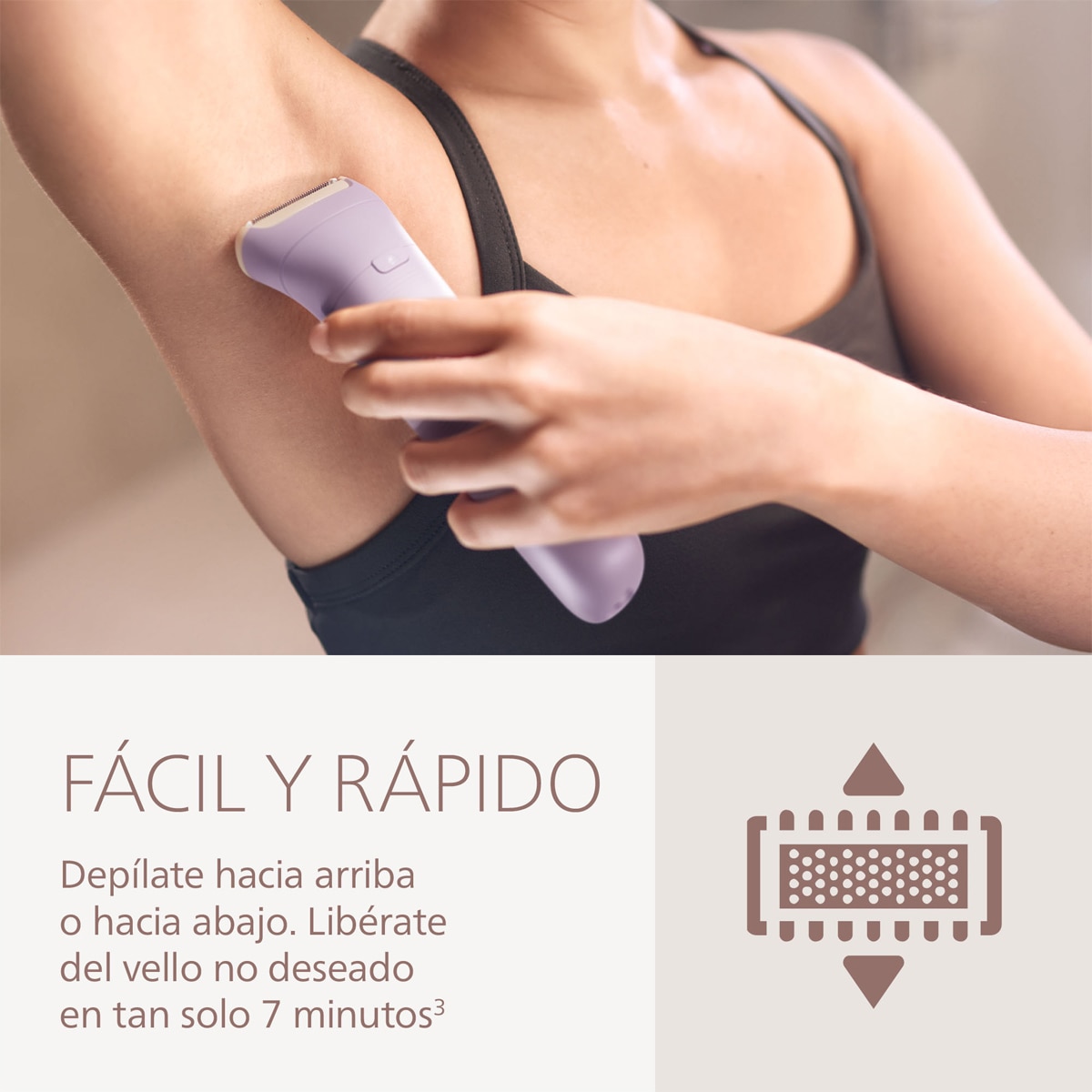 Rasuradora Philips S6000, afeitadora corporal mujer, cuerpo, piernas y axilas, uso en seco y mojado, 4 accesorios Morado-5