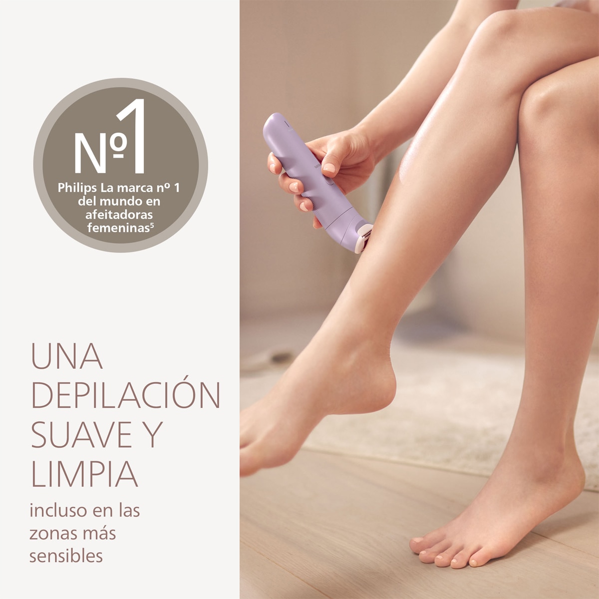 Rasuradora Philips S6000, afeitadora corporal mujer, cuerpo, piernas y axilas, uso en seco y mojado, 4 accesorios Morado-6