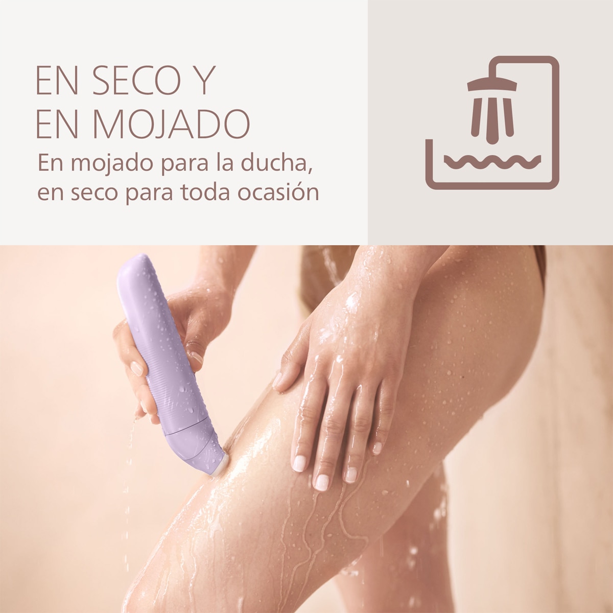 Rasuradora Philips S6000, afeitadora corporal mujer, cuerpo, piernas y axilas, uso en seco y mojado, 4 accesorios Morado-8