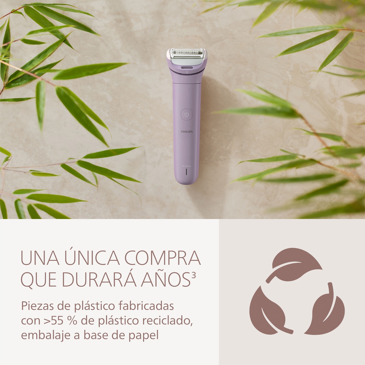 Rasuradora Philips S6000, afeitadora corporal mujer, cuerpo, piernas y axilas, uso en seco y mojado, 4 accesorios Morado-11