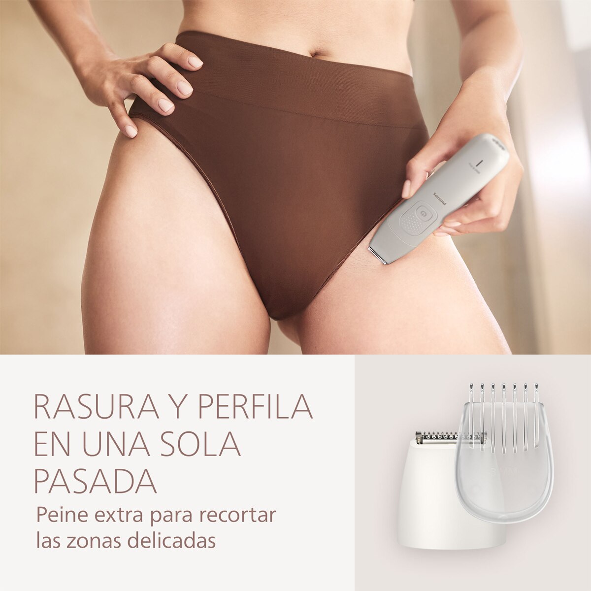 Rasuradora Philips S8000, afeitadora corporal mujer, depiladora facial, uso en seco y mojado, 6 accesorios Blanco-11