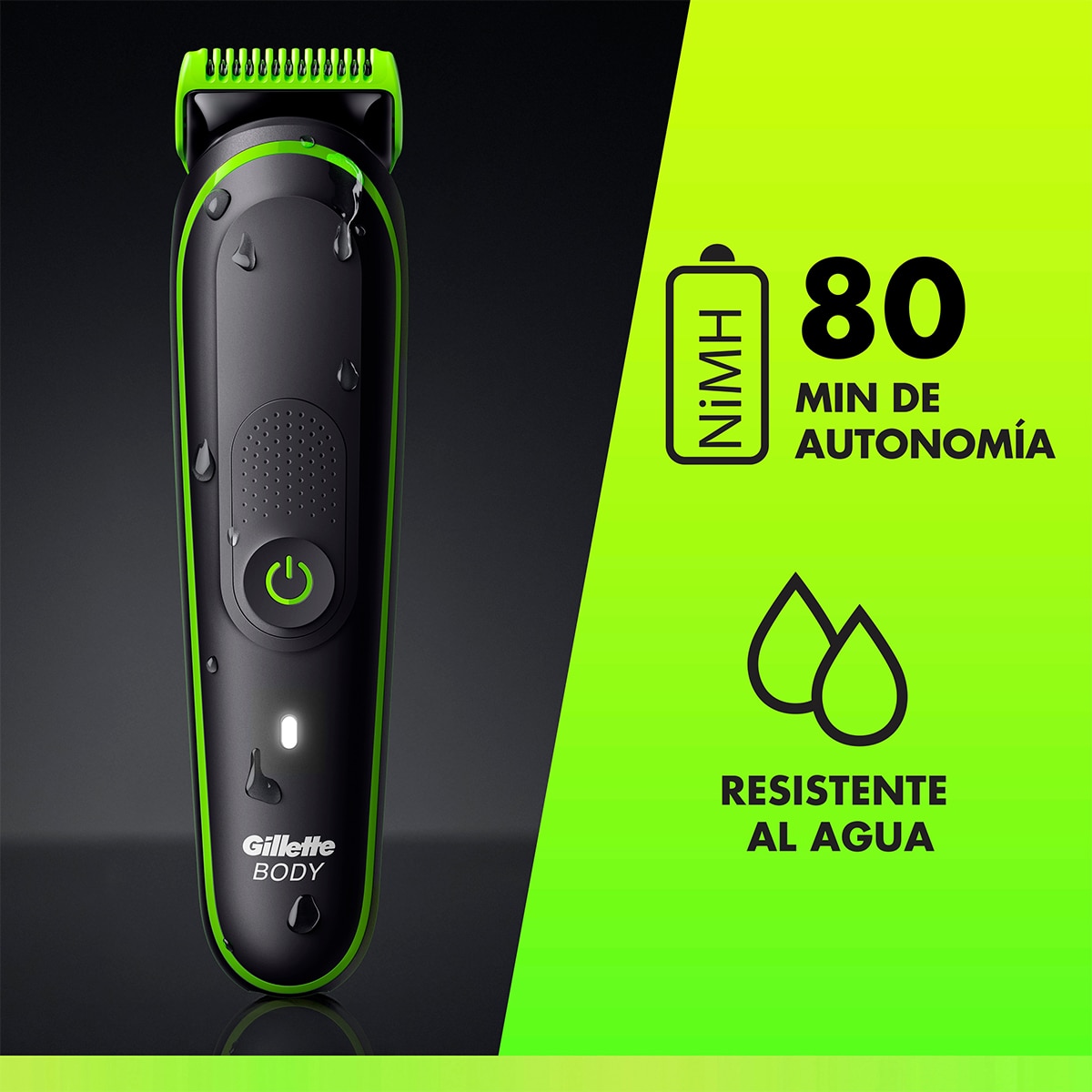 Recortadora corporal todo en uno GilletteLabs i3 Body + Intimate - Verde Verde-5