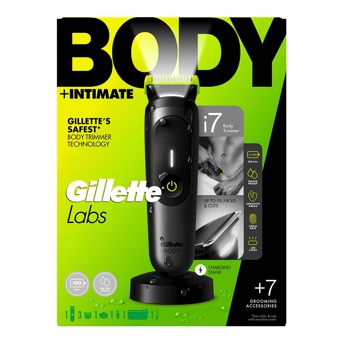 Imagen 0 de Recortadora corporal todo en uno GilletteLabs i7 Body + Intimate Verde