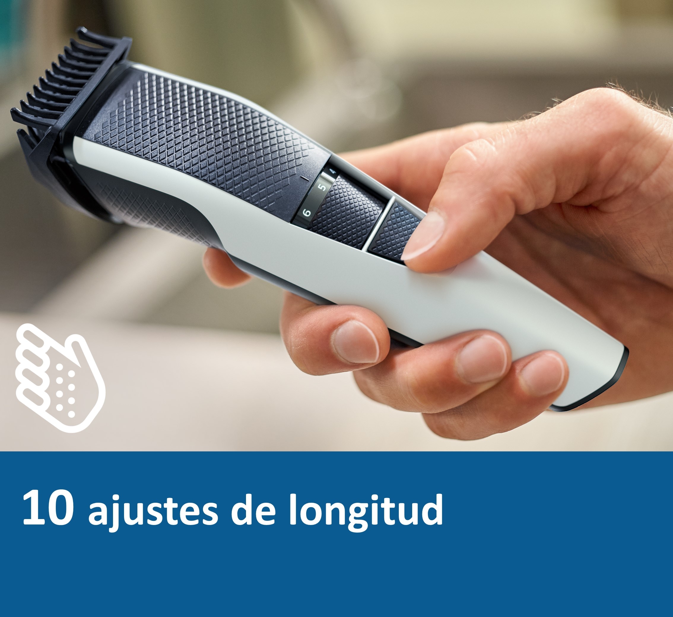 Imagen 4 de Barbero Philips S3000 con 10 posiciones de ajuste - Blanco / Negro Blanco / Negro